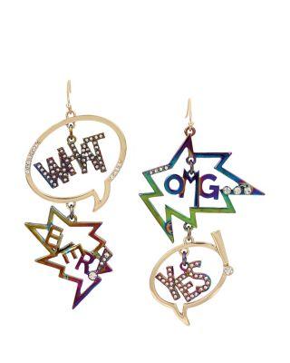 Steve Madden Harlem Shuffle Speech Earrings Multi