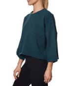 Steve Madden Cropped Boxy Roll Cuff Sweatshirt Rust Fabric