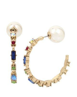 Steve Madden Boardwalk Sweets Hoop Earrings Multi