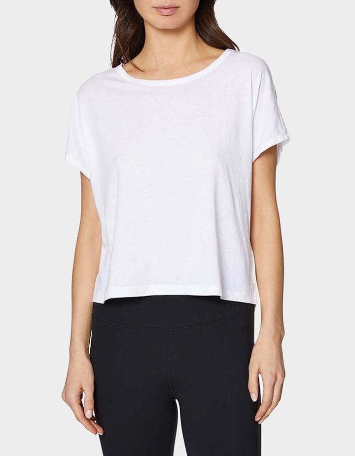 Betseyjohnson Stripe Band Boxy Tee White