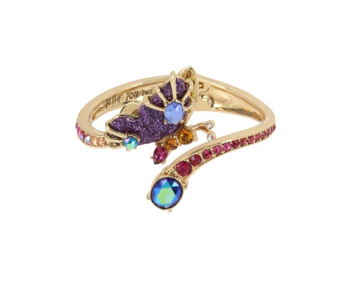Betseyjohnson Butterfly Blitz Side Hinge Bangle Purple
