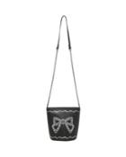 Steve Madden Pretty Pearly Bow Bucket Bag Black