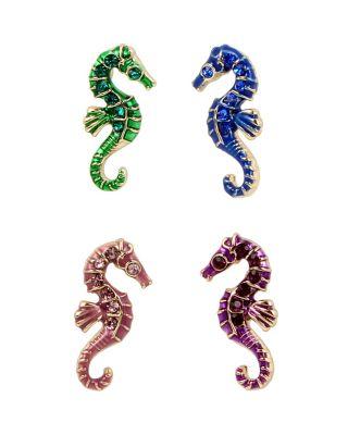 Steve Madden Glitter Reef Seahorse Earring Set Multi