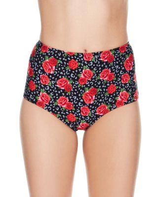 Steve Madden Wild Flora High Waist Bottom Black Multi