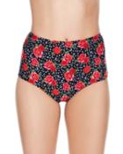 Steve Madden Wild Flora High Waist Bottom Black Multi
