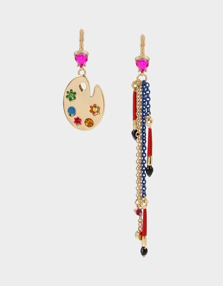 Betseyjohnson Betseyvilla Paint Mismatch Earrings Multi