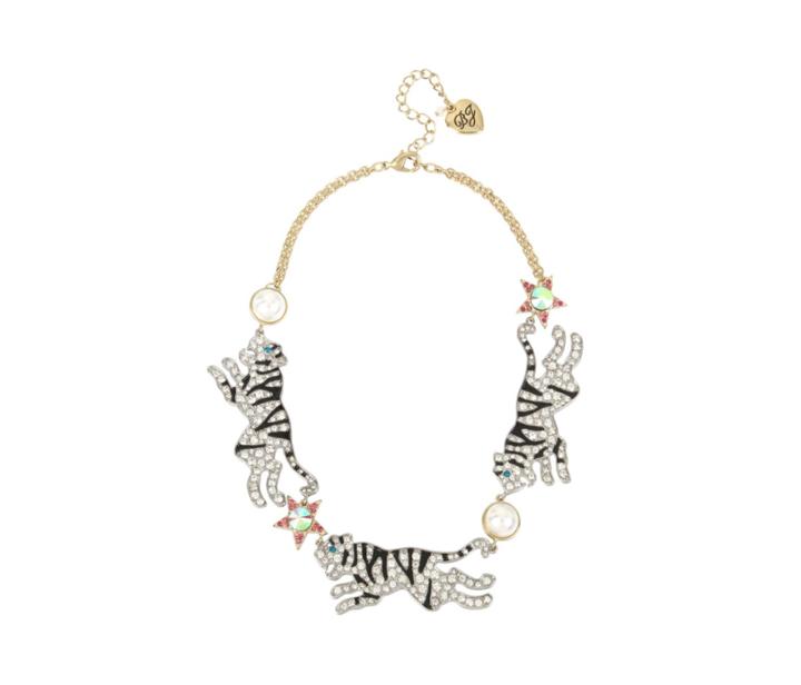 Betseyjohnson Magical Creatures Tiger Necklace Pink