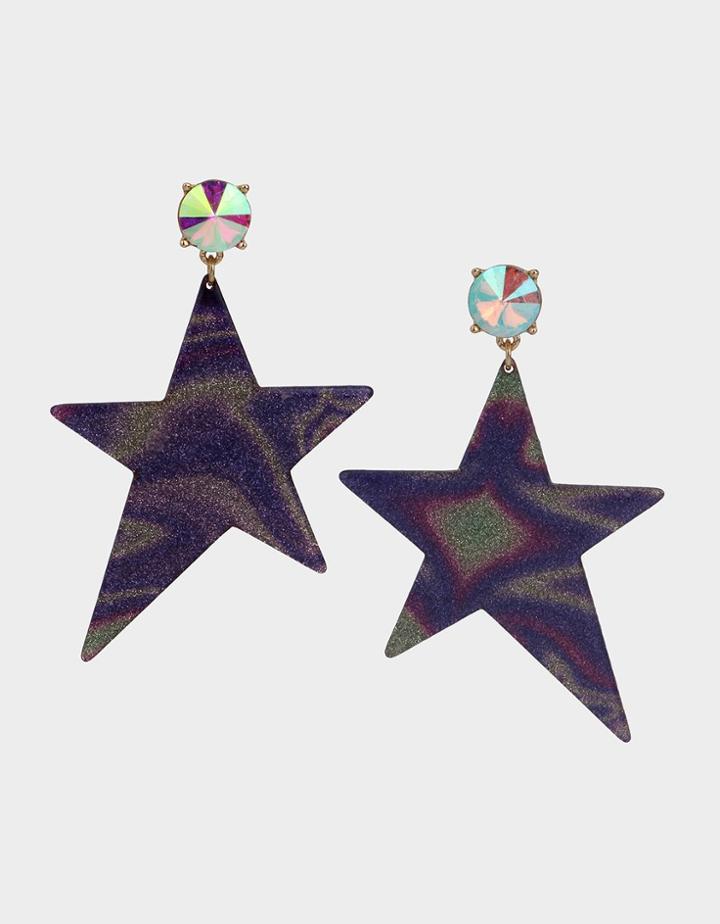 Betseyjohnson Celestial Star Resin Earrings Blue