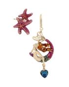 Steve Madden Glitter Reef Mermaid Earrings Multi