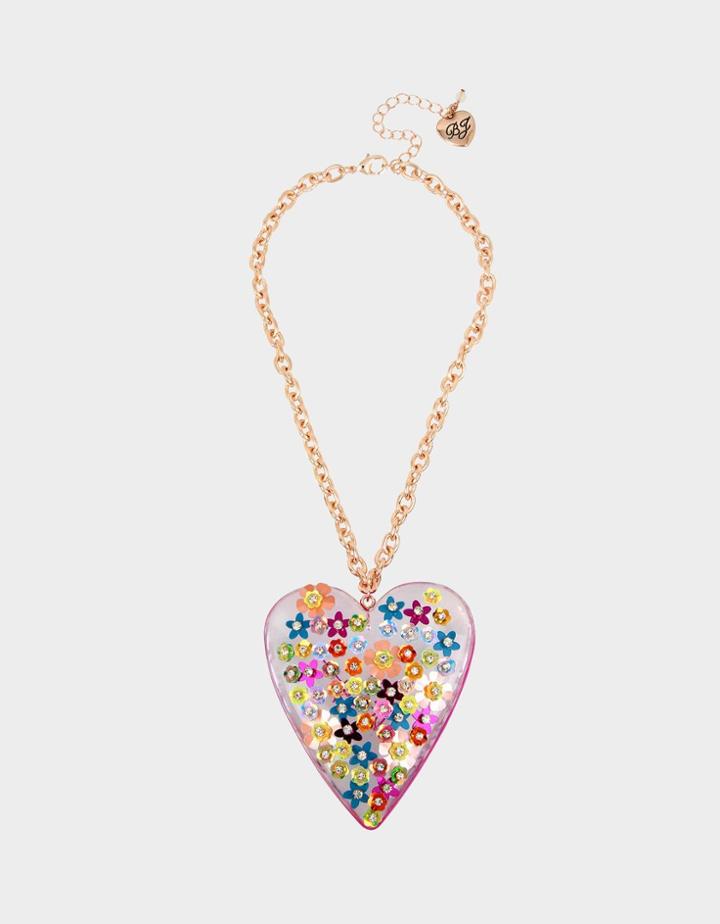 Betseyjohnson Beach Party Statement Heart Necklace Multi