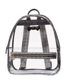 Steve Madden Back To School Clear As Can Be Backpack Blk Polka Dot