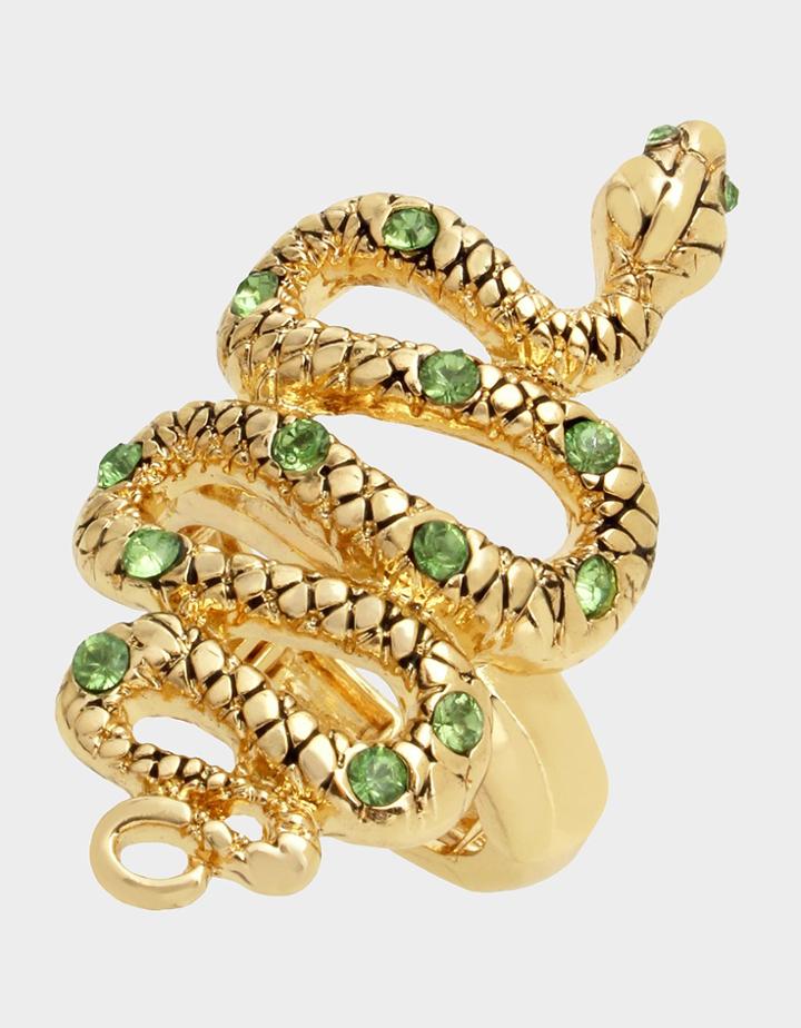 Betseyjohnson Exotic Floral Snake Ring Gold