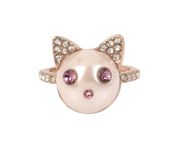 Betseyjohnson Little Angels Cat Ring Crystal