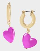 Betseyjohnson Pop Heart Huggie Earrings Purple