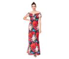 Betseyjohnson Bold Blooms Strapless Ruffle Maxi Dress Multi