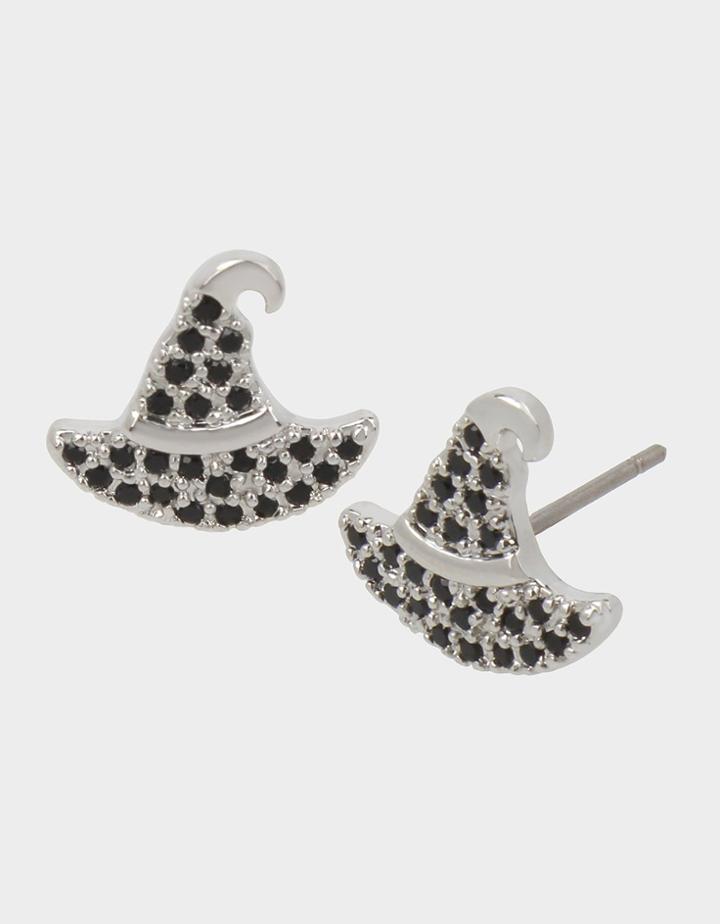 Betseyjohnson Boo Capsule Cz Witchy Studs Black