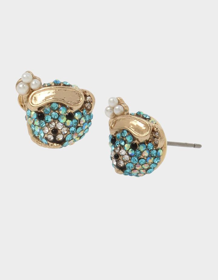 Betseyjohnson Festival Mermaid Scuba Stud Earrings Blue