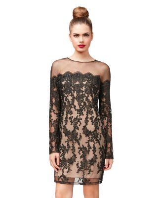 Steve Madden Illusionist Long Sleeve Dress Black