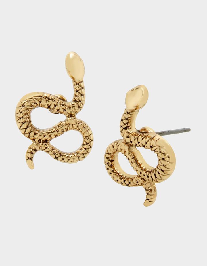 Betseyjohnson Exotic Floral Snake Studs Gold