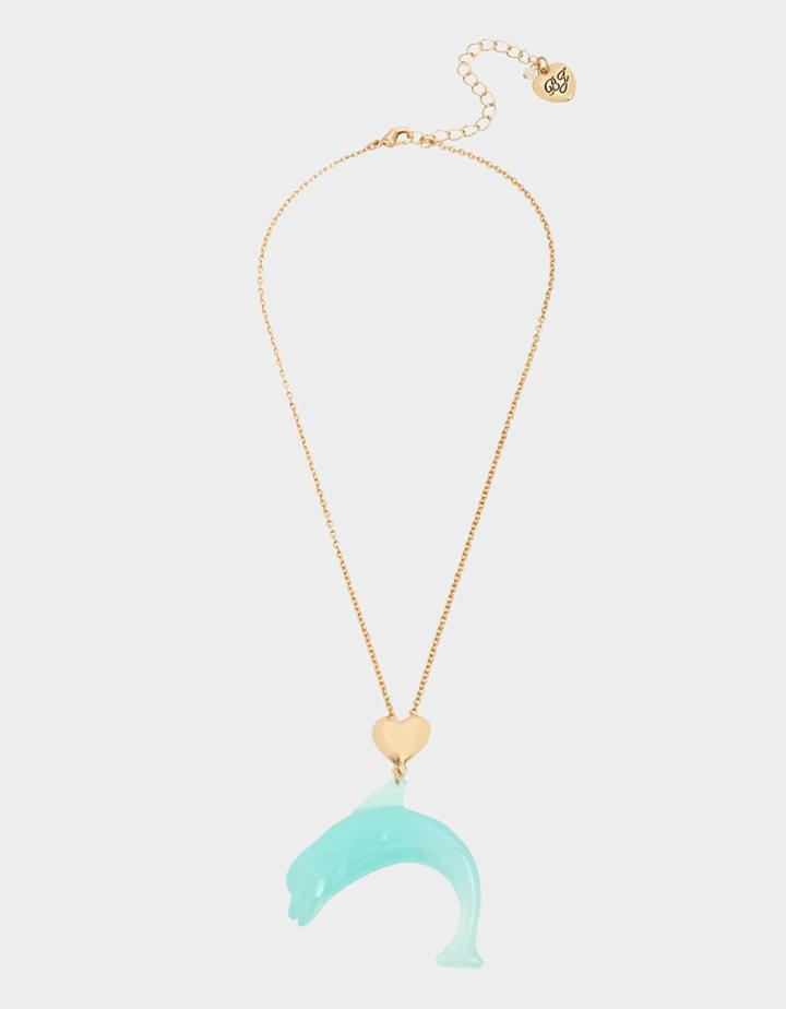 Betseyjohnson Catch The Wave Dolphin Pendant Blue