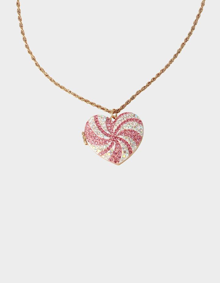 Betseyjohnson Holiday Whimsy Peppermint Locket Pink