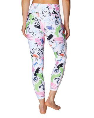 Steve Madden Printed Mesh Trim Legging Multi