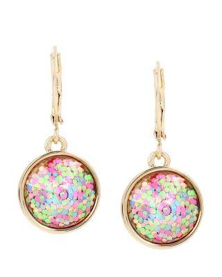 Steve Madden Buzz Off Glitter Drop Earrings Multi