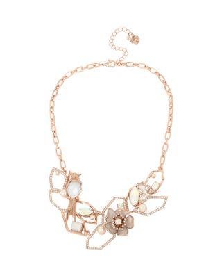 Steve Madden Flutterbye Openwork Necklace White