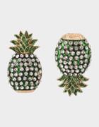 Betseyjohnson Stay Wild Pineapple Stud Earrings Green