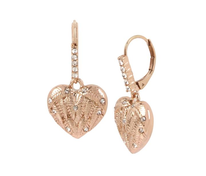 Betseyjohnson Little Angels Heart Drop Earrings Crystal