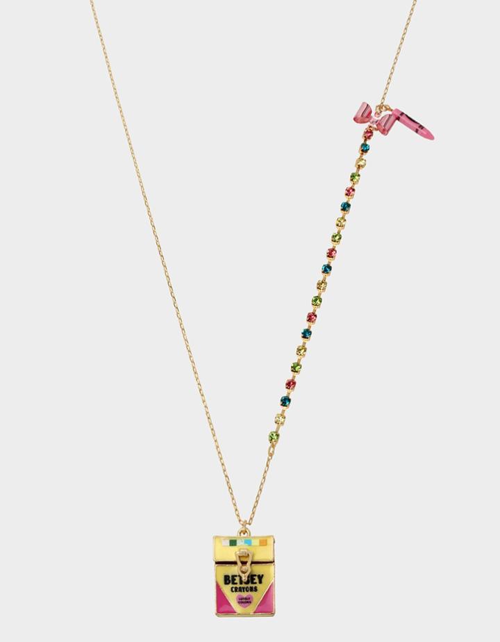 Betseyjohnson Back To School Open Me Crayon Pendant Pastel Multi