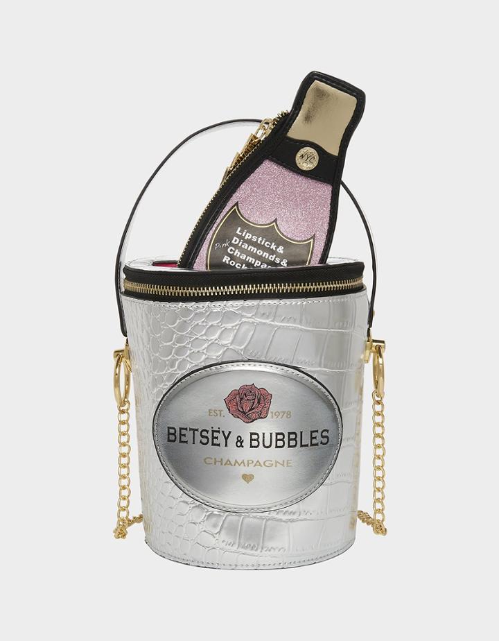 Betseyjohnson Kitsch Betsey's Bubbly Crossbody Silver