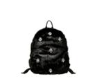 Betseyjohnson Bejeweled Fur Backpack Black