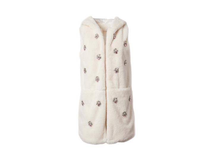 Betseyjohnson Crystal Clear Hooded Vest Ivory