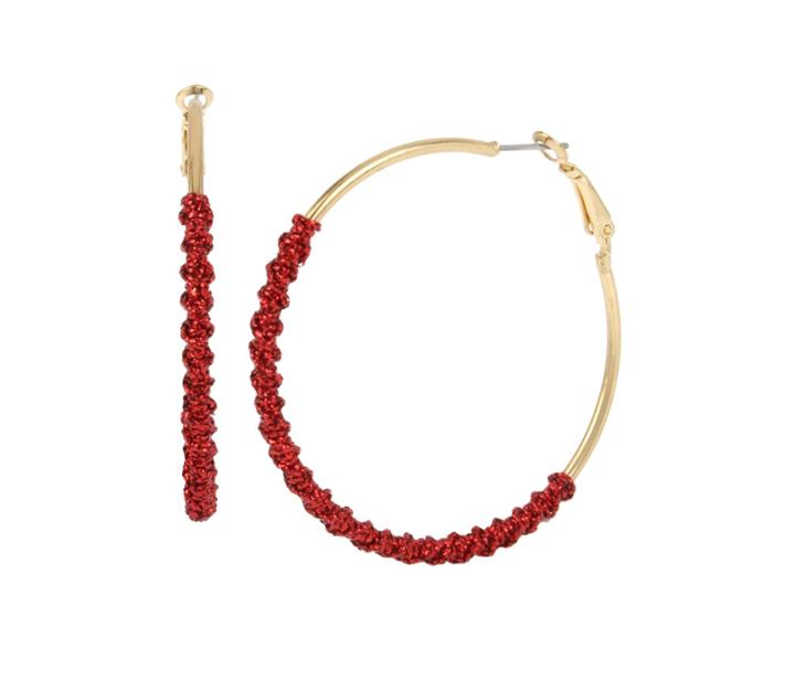 Betseyjohnson Hoop Magic Red Twist Earrings Red