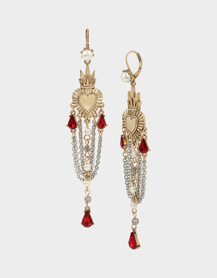 Betseyjohnson Rockin Riches Chandelier Earrings Red