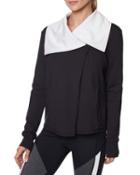 Steve Madden Drape Collar Assymetric Jacket Black/white