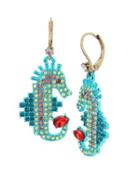 Steve Madden Crabby Couture Seahorse Drop Earrings Multi