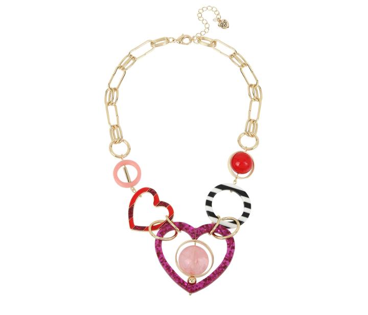 Betseyjohnson Unbreak My Heart Statement Necklace Pink Multi
