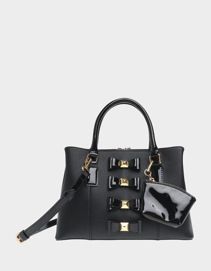 Betseyjohnson Studmuffin Bow Satchel Black
