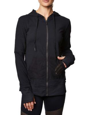 Steve Madden Moto Detail Hoodie Black