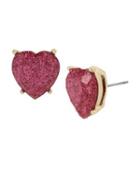 Steve Madden Not Your Babe Pink Heart Stud Pink