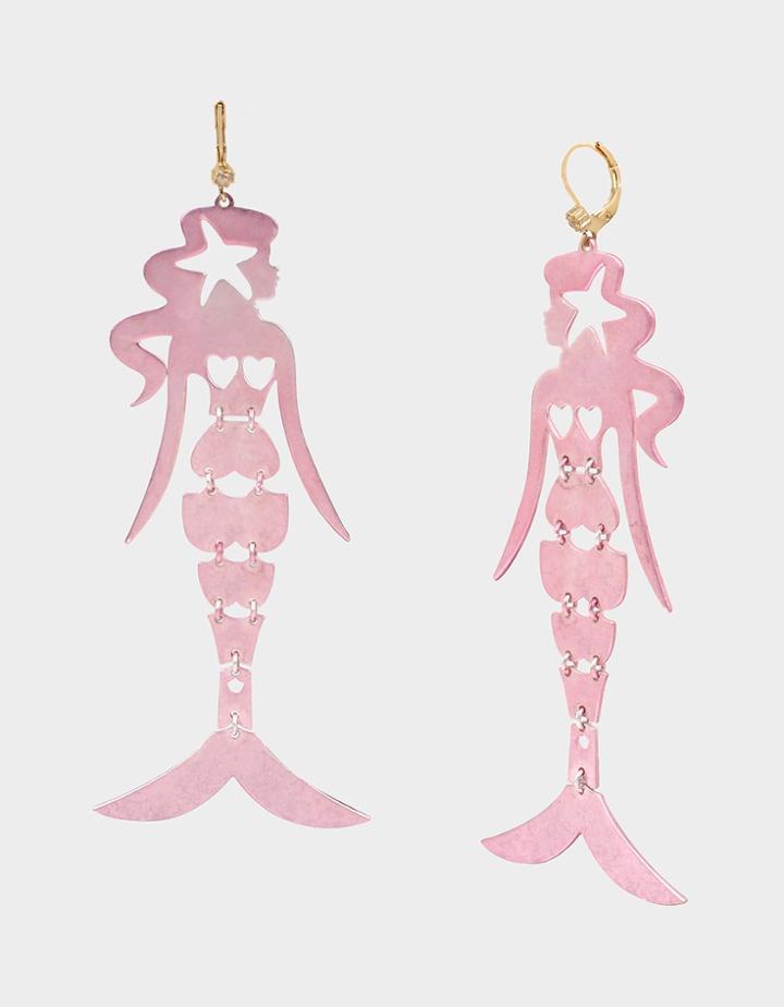 Betseyjohnson Surfmaid Mermaid Earrings Pink