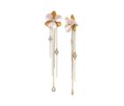 Betseyjohnson Paradise Lost Flower Linear Earrings Pink