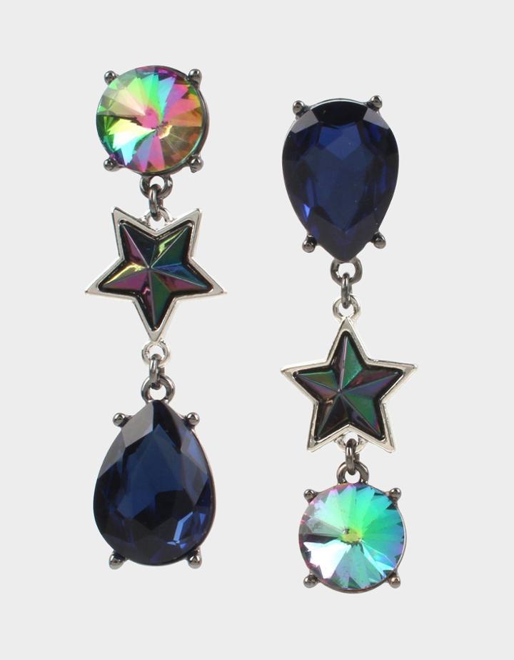 Betseyjohnson Star Power Mismatch Earrings Multi