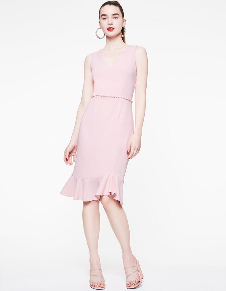 Betseyjohnson Pearl Trim Bodycon Dress Blush