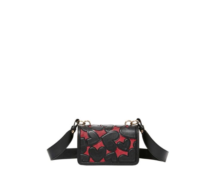 Betseyjohnson Bachelor Of Fine Hearts Crossbody Black-red
