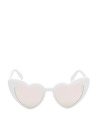Steve Madden Exaggerated Heart Cateye Sunglasses White
