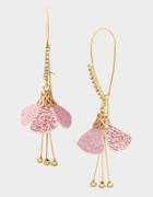 Betseyjohnson Exotic Floral Hook Earrings Pink