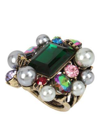 Steve Madden Betseys Multi Stone Cocktail Ring Multi